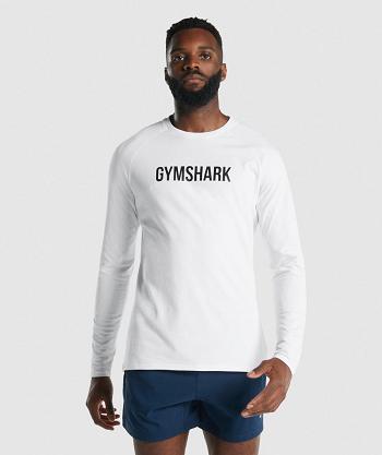 Long Sleeve Męskie Gymshark Apollo Białe | PL 3700CTV